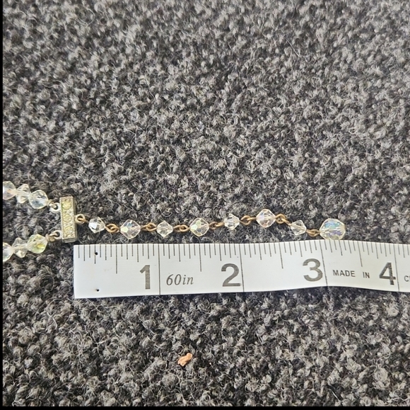 Vintage Double Strand Iridescent Crystal Necklace - Picture 5 of 10